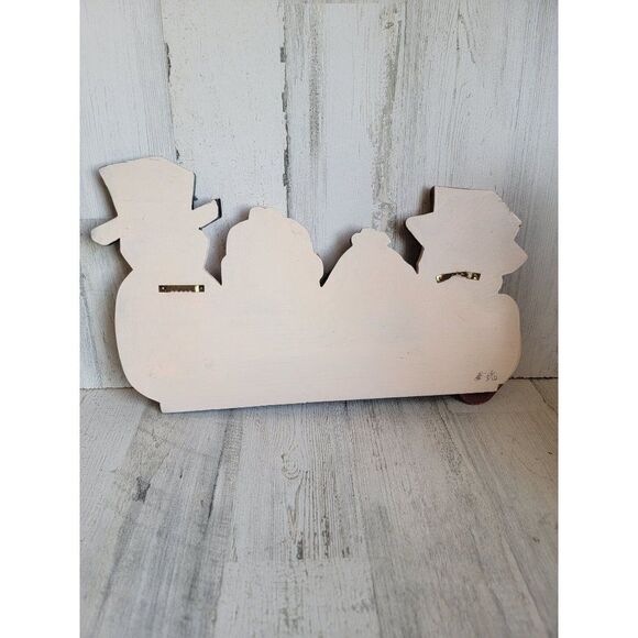 Wooden snowman collector sign family snowflake vintage rustic wall decor - Picture 6 of 8